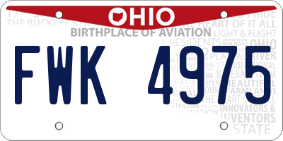 OH license plate FWK4975
