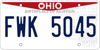 OH license plate FWK5045