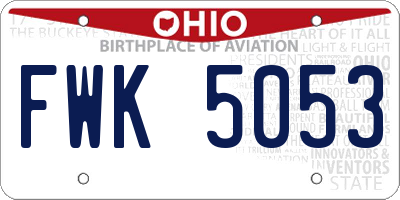 OH license plate FWK5053