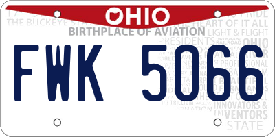 OH license plate FWK5066