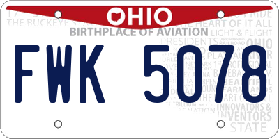 OH license plate FWK5078