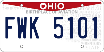 OH license plate FWK5101