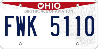 OH license plate FWK5110
