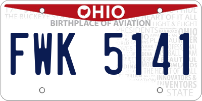 OH license plate FWK5141