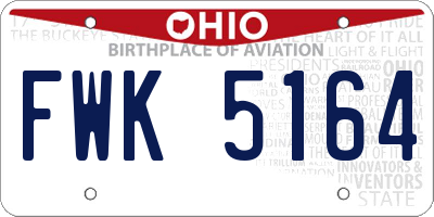 OH license plate FWK5164