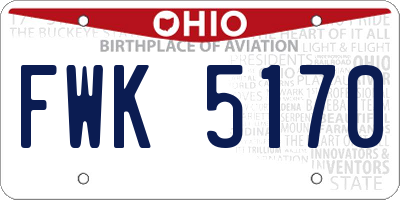 OH license plate FWK5170