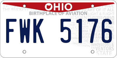 OH license plate FWK5176