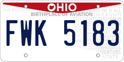 OH license plate FWK5183