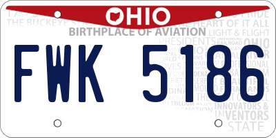 OH license plate FWK5186