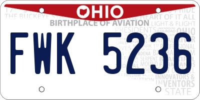 OH license plate FWK5236