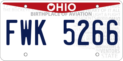 OH license plate FWK5266