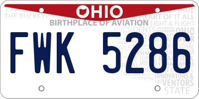 OH license plate FWK5286