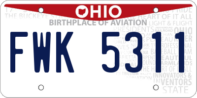 OH license plate FWK5311