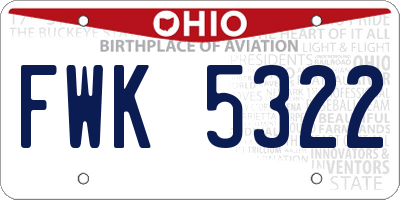 OH license plate FWK5322
