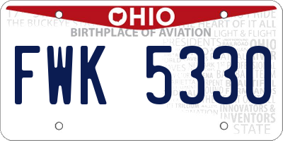 OH license plate FWK5330
