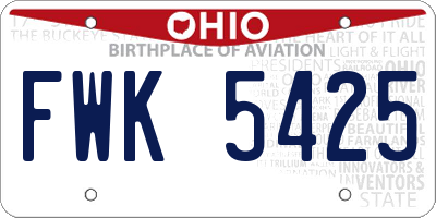 OH license plate FWK5425