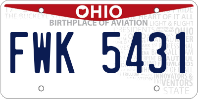OH license plate FWK5431