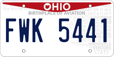 OH license plate FWK5441