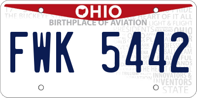 OH license plate FWK5442