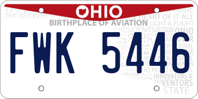 OH license plate FWK5446