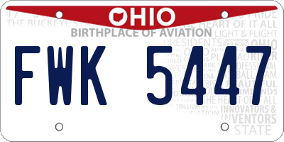 OH license plate FWK5447