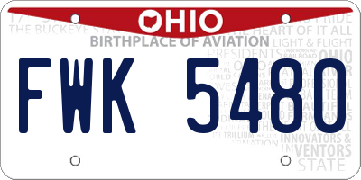 OH license plate FWK5480