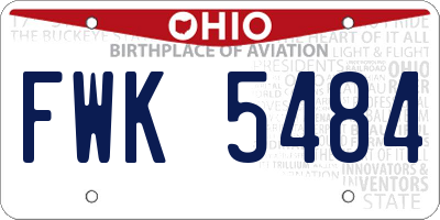 OH license plate FWK5484