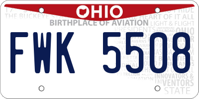 OH license plate FWK5508