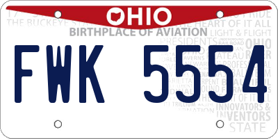 OH license plate FWK5554