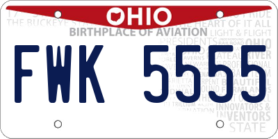 OH license plate FWK5555