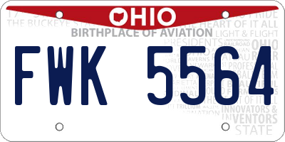 OH license plate FWK5564