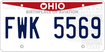 OH license plate FWK5569