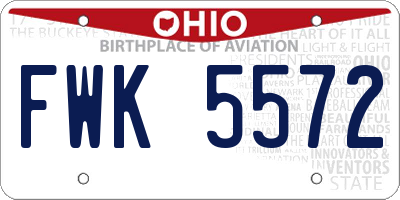 OH license plate FWK5572