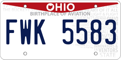 OH license plate FWK5583