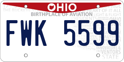 OH license plate FWK5599