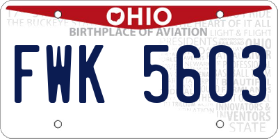 OH license plate FWK5603