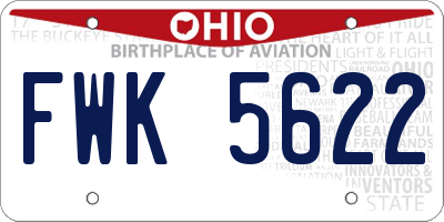 OH license plate FWK5622