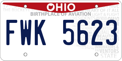OH license plate FWK5623
