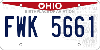 OH license plate FWK5661