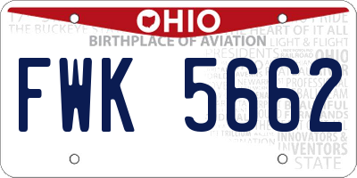 OH license plate FWK5662