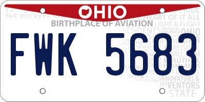 OH license plate FWK5683