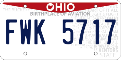 OH license plate FWK5717