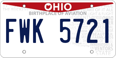 OH license plate FWK5721