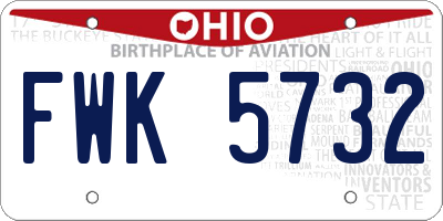 OH license plate FWK5732