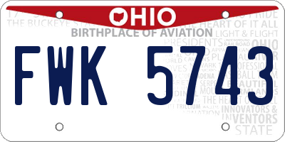 OH license plate FWK5743