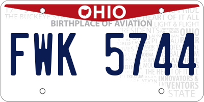 OH license plate FWK5744