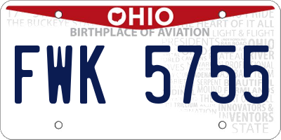 OH license plate FWK5755