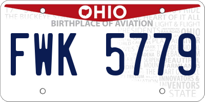 OH license plate FWK5779