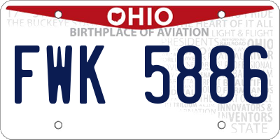 OH license plate FWK5886