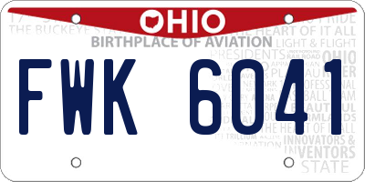 OH license plate FWK6041